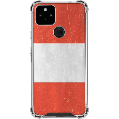 Peru Flag Distressed Google Pixel 5a 5G Clear Case